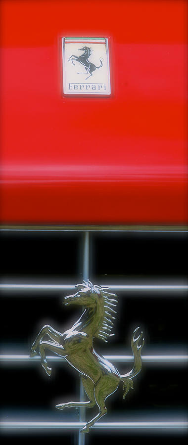Ferrari Prancing Horse Grill Emblem and Badge Photograph by John Colley