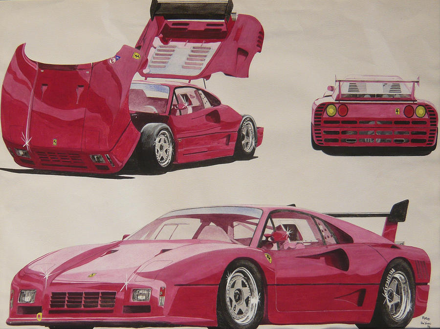 Car Painting - Ferrari Prototype by Ronald Young