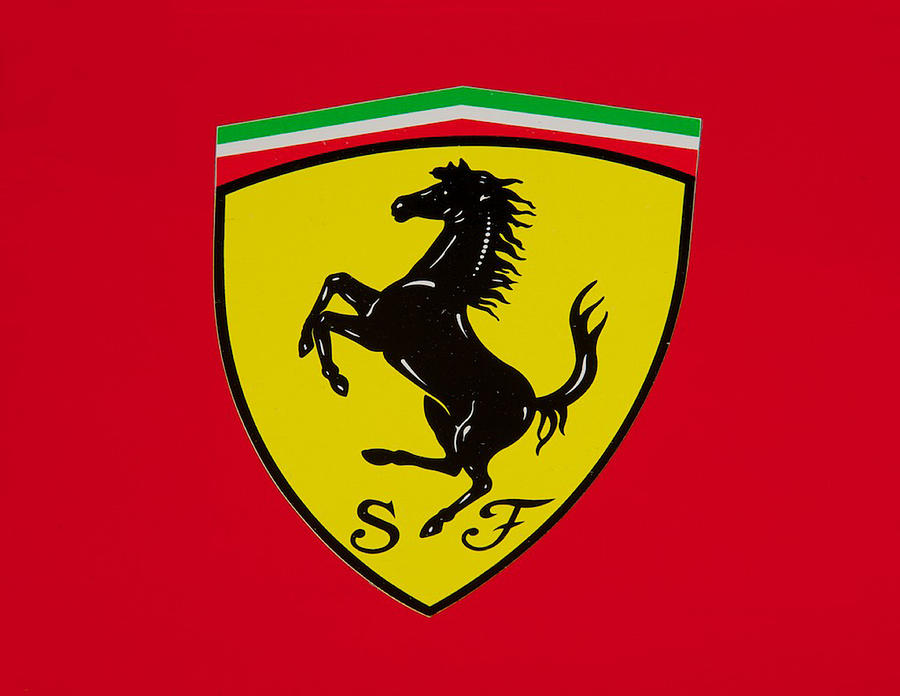 Ferrari Shield On Red Photograph by Dave Koontz