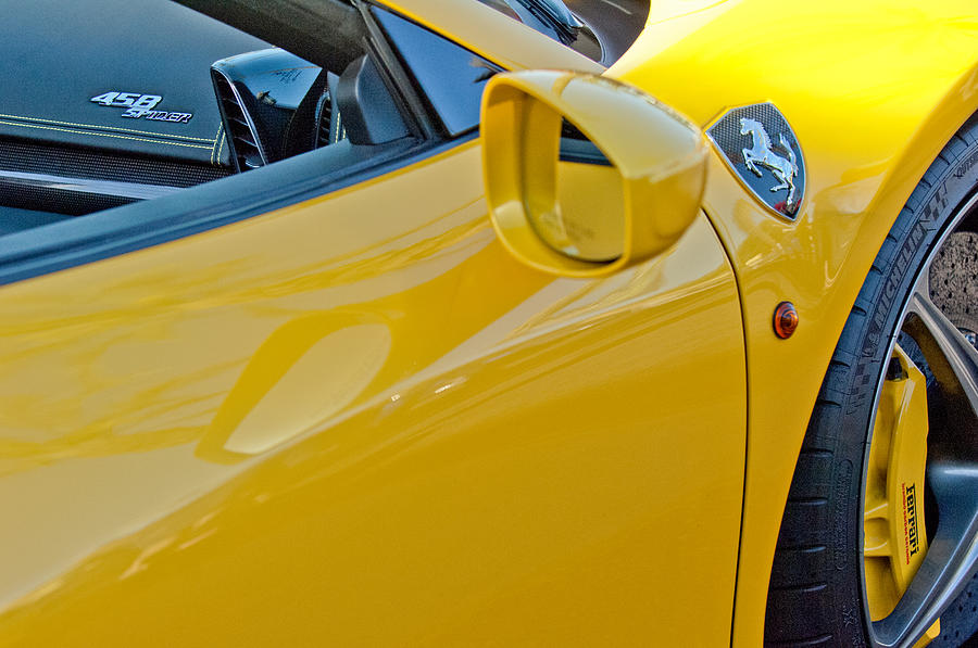Car Photograph - Ferrari Side Emblem by Jill Reger