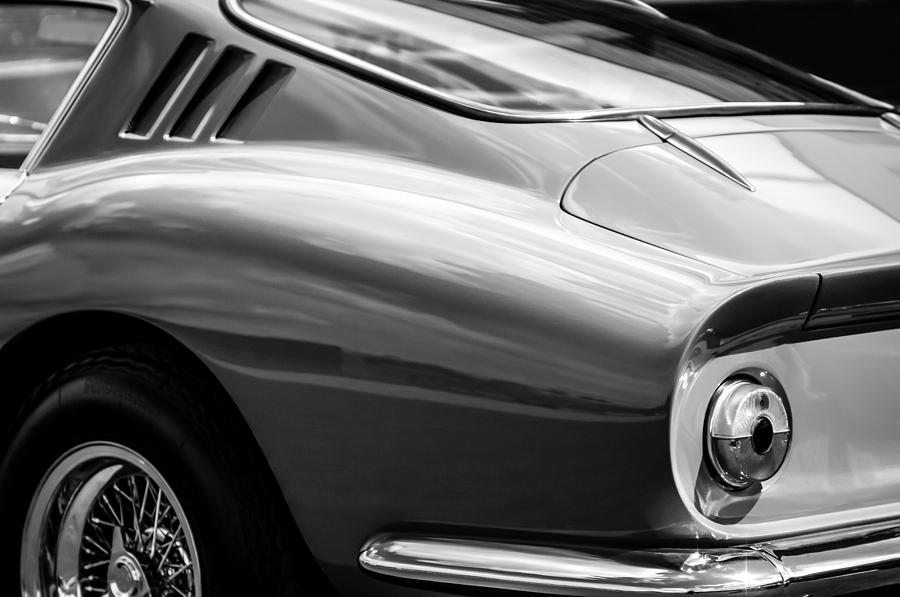 Black And White Photograph - Ferrari Taillight -0039bw by Jill Reger