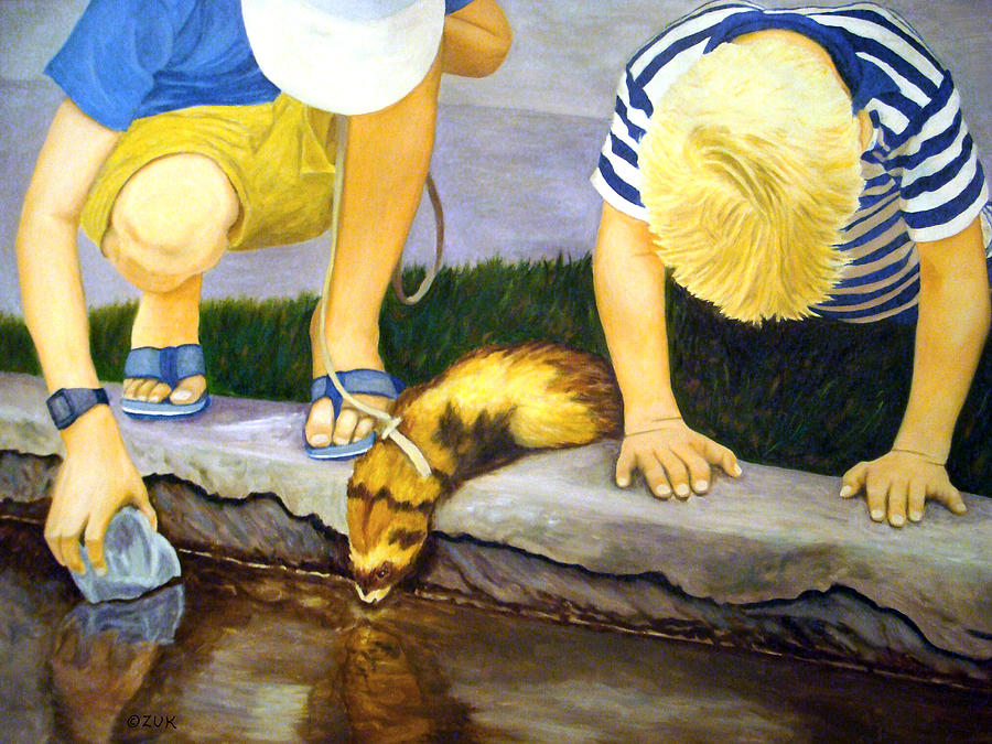 Ferret and Friends Painting by Karen Zuk Rosenblatt Ferret and Friends Painting by Karen Zuk Rosenblatt