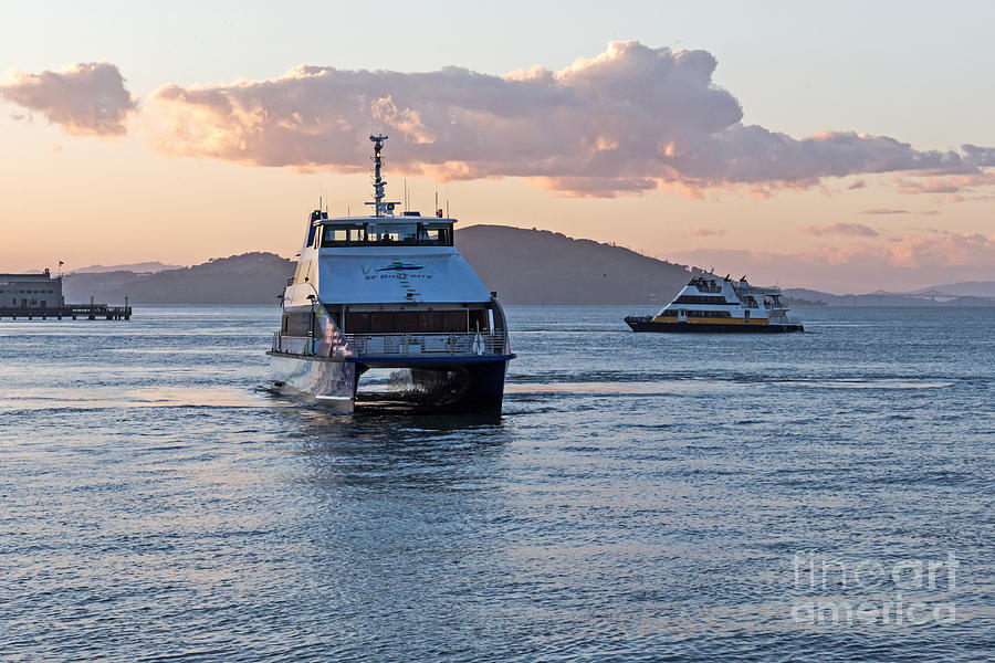 Ferries at Sunset Photograph by Kate Brown
