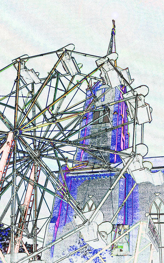 Ferris Wheel Digital Art - Ferris wheel 2 by Kimberlee Marvin
