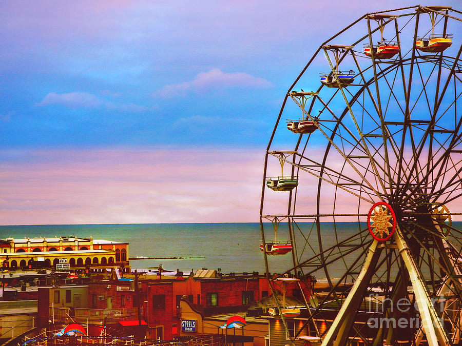 Wonder Wheel Photograph - Ocean City New Jersey Ferris Wheel And Music Pier by Beth Ferris Sale