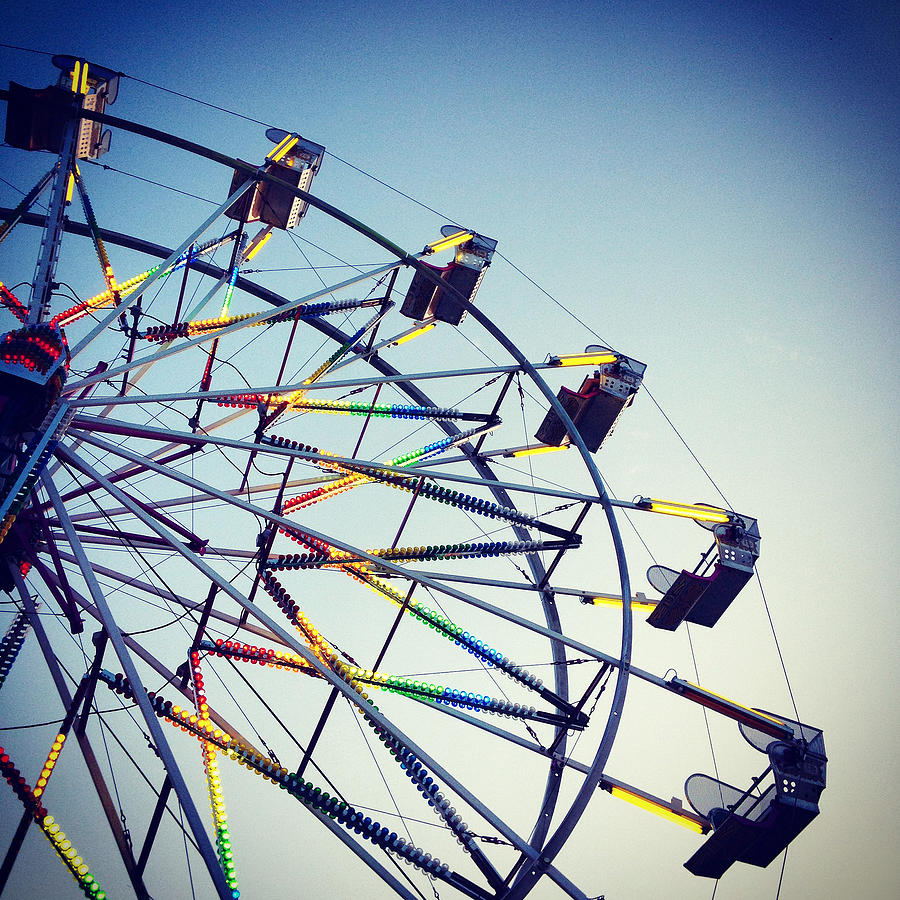 Ferriswheel Photograph - Ferris Wheel At Dusk by Jeff Klingler