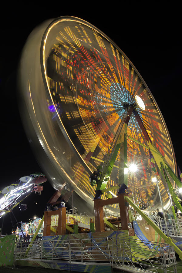 Ferris Wheel Photograph - Ferris Wheel at Night by Bob Noble