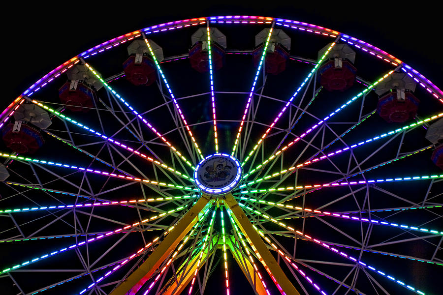 Park Photograph - Ferris Wheel at Night by Deb Fruscella