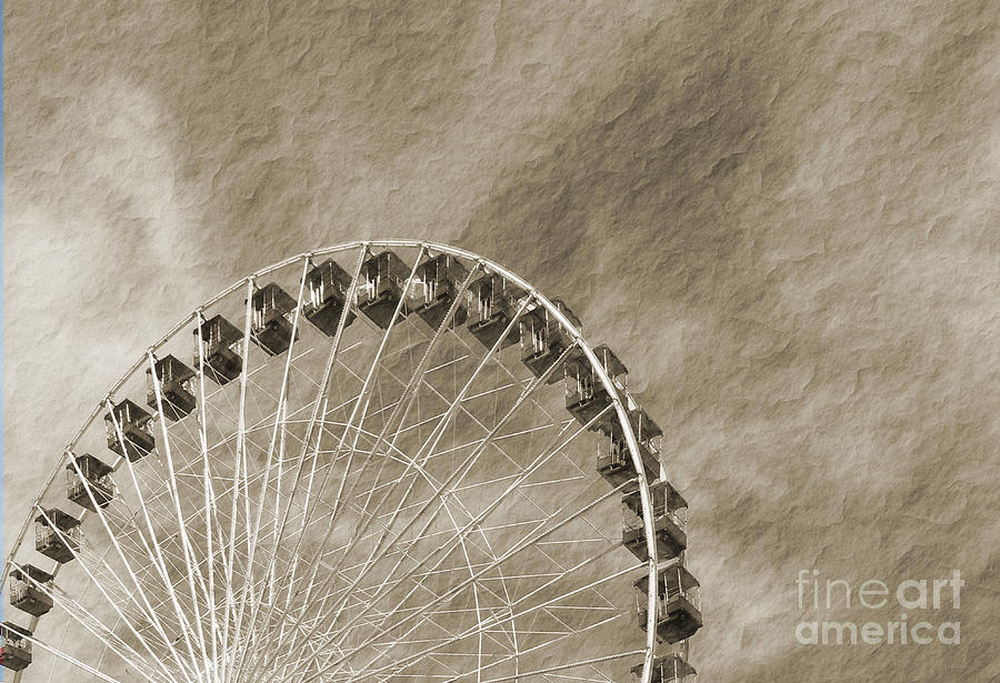 Ferris Wheel Beige Photograph by Arlene Carmel