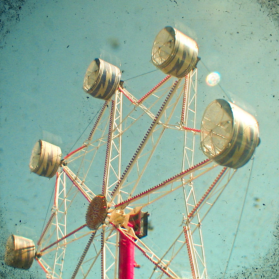Vintage Photograph - Ferris Wheel by Cassia Beck