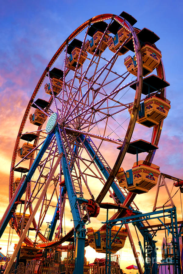 Sunset Photograph - Ferris Wheel Dream by Olivier Le Queinec