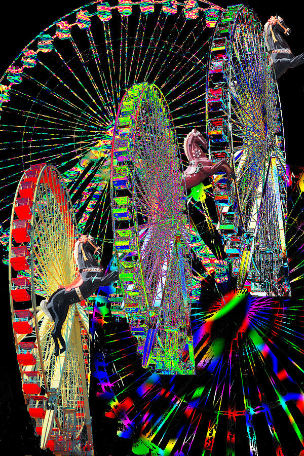 Ferris Wheel Fantasia Digital Art by Lisa Yount