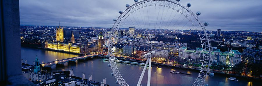 Ferris Wheel In A City, Millennium Photograph by Panoramic Images