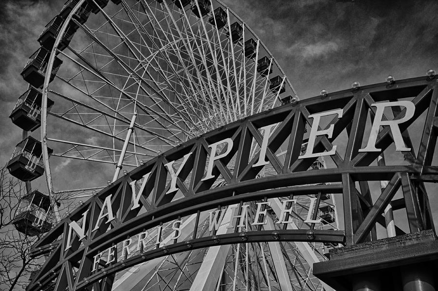 Chicago Photograph - Ferris Wheel Navy Pier by Mike Burgquist