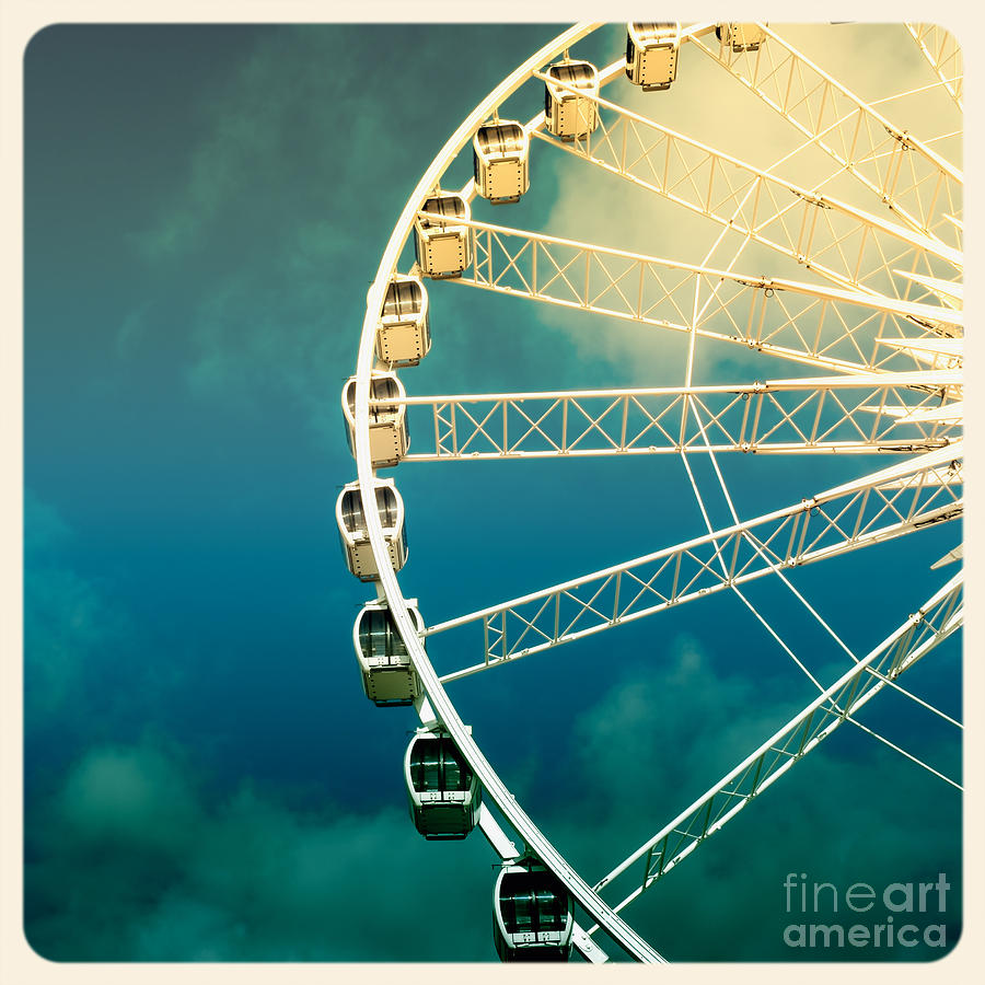 Ferris wheel old photo Photograph by Jane Rix