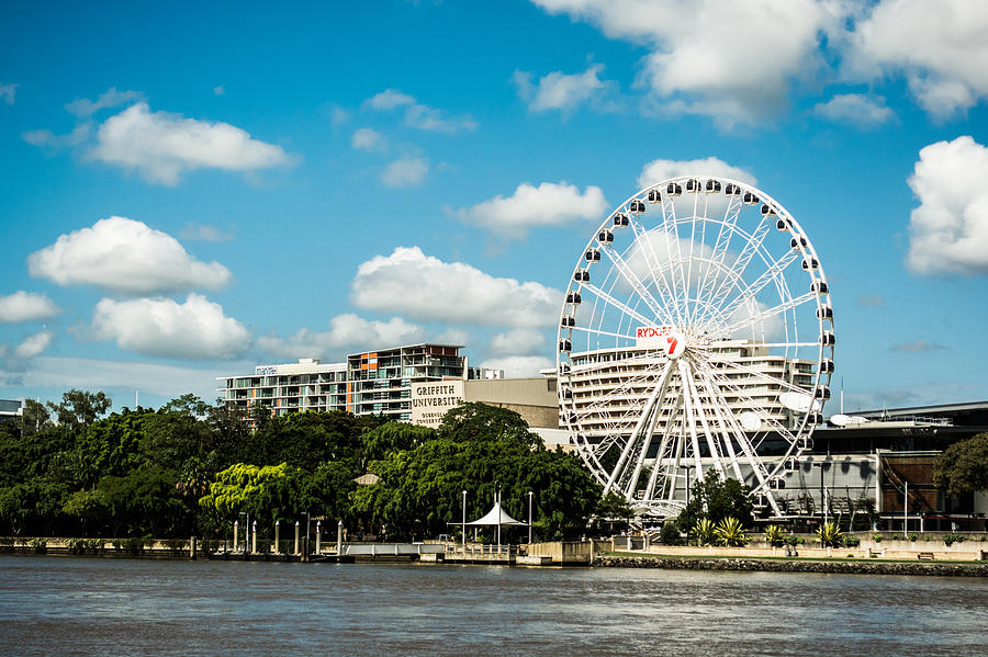Ferris Wheel on the Brisbane River Photograph by Parker Cunningham
