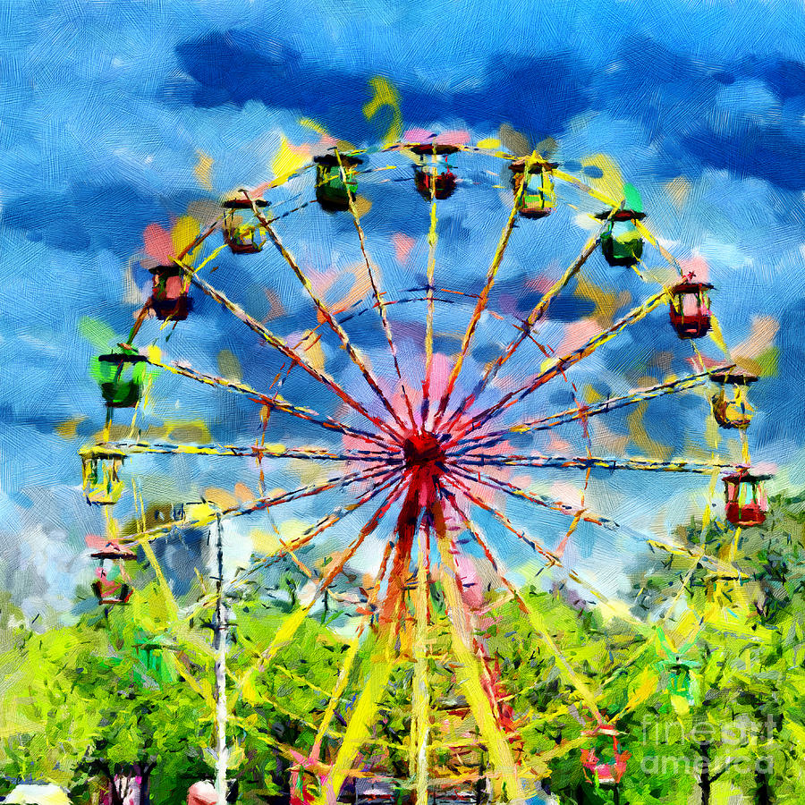 Ferris Wheel Painting Painting by Magomed Magomedagaev