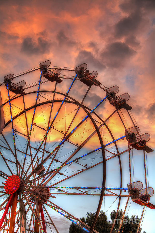 Ferris Wheel Sunset Photograph by Eddie Yerkish
