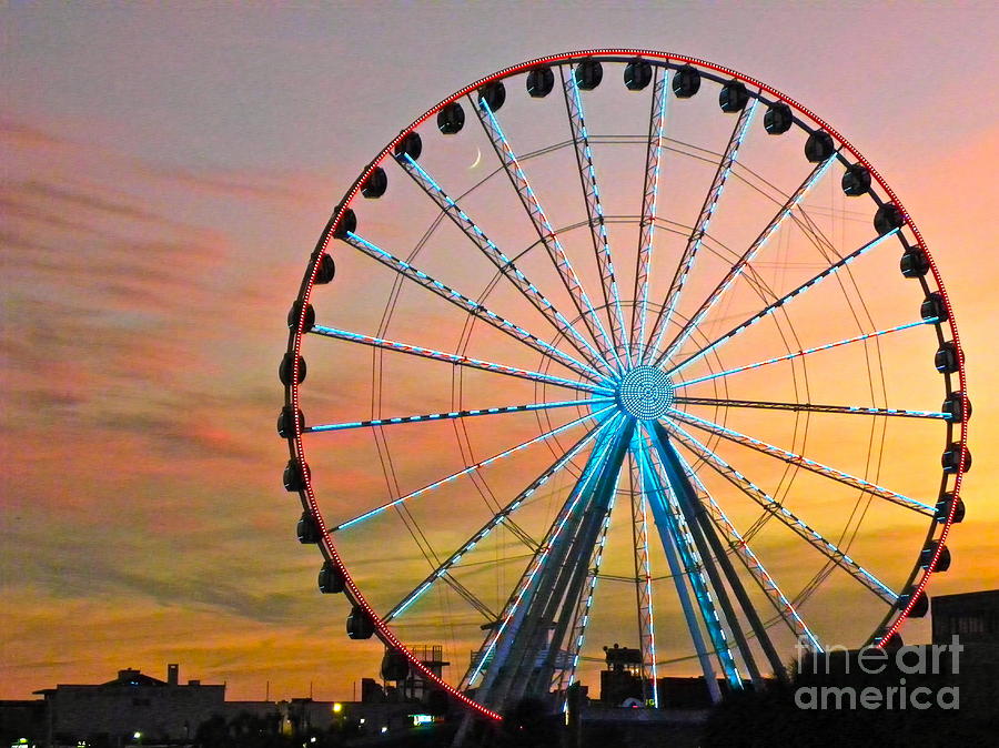 Sunset Photograph - Ferris Wheel Sunset by Eve Spring