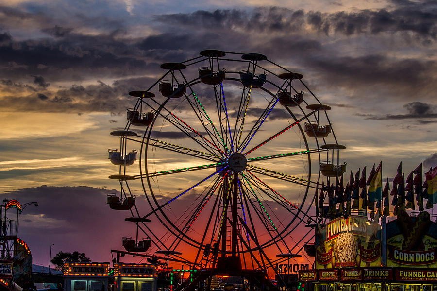 Ferris Wheel Sunset Photograph