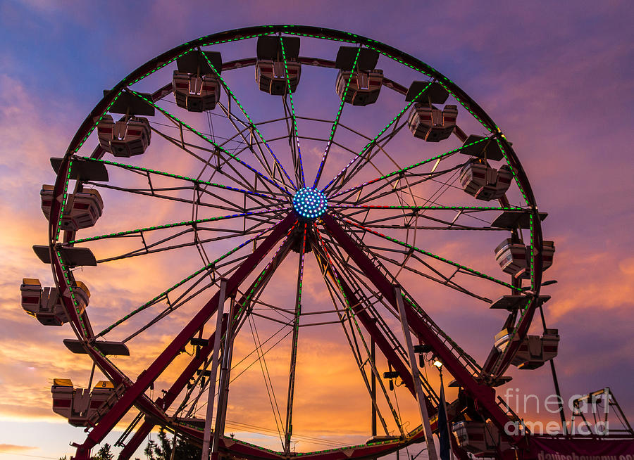 Sunset Photograph - Ferris Wheel Sunset by Mitch Shindelbower