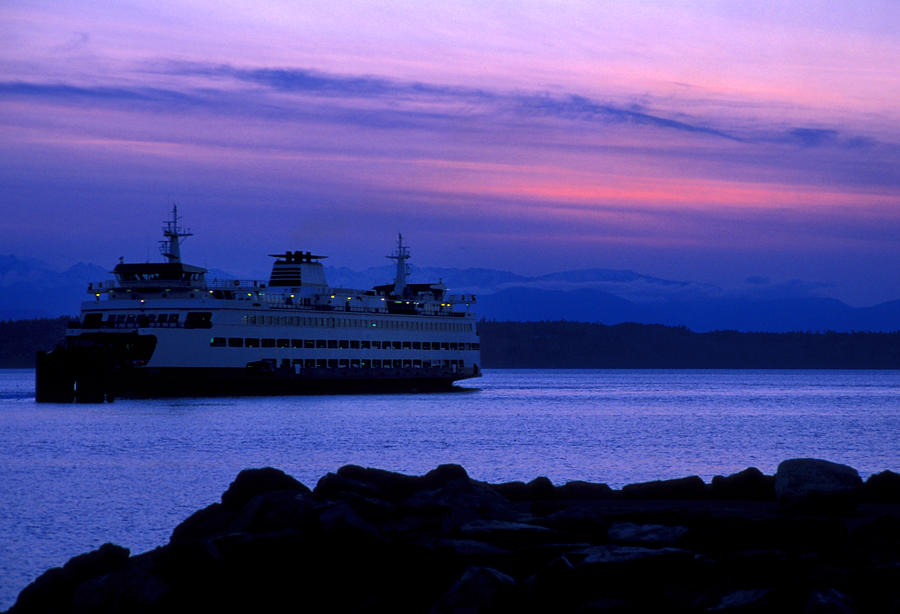 Transportation Photograph - Ferry at Twilight  by Glenn McGloughlin
