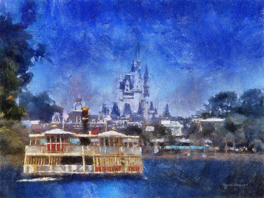 Castle Photograph - Ferry Boat Magic Kingdom And Castle WDW 02 Photo Art by Thomas Woolworth