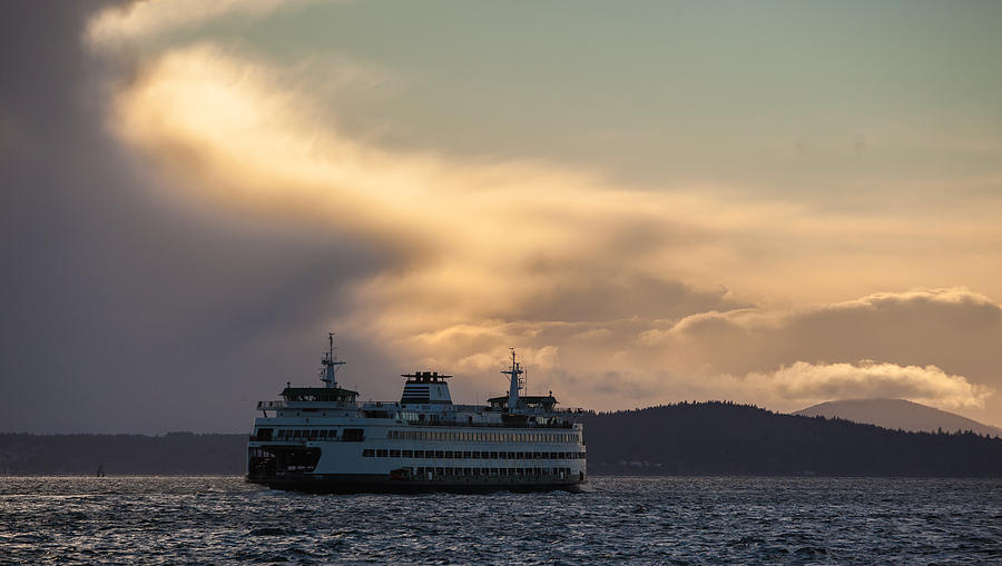 Seattle Photograph - Ferry Crossing by Mike Reid
