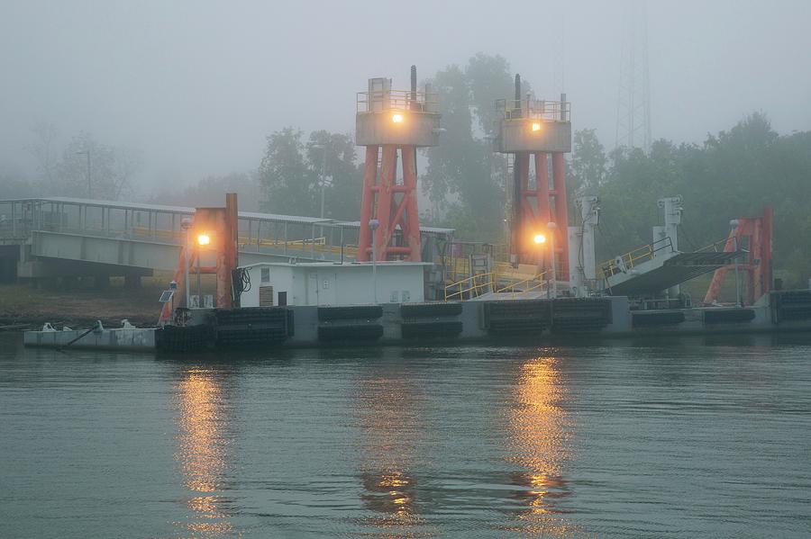 Ferry Dock In Fog On The Mississippi Photograph by Jim West