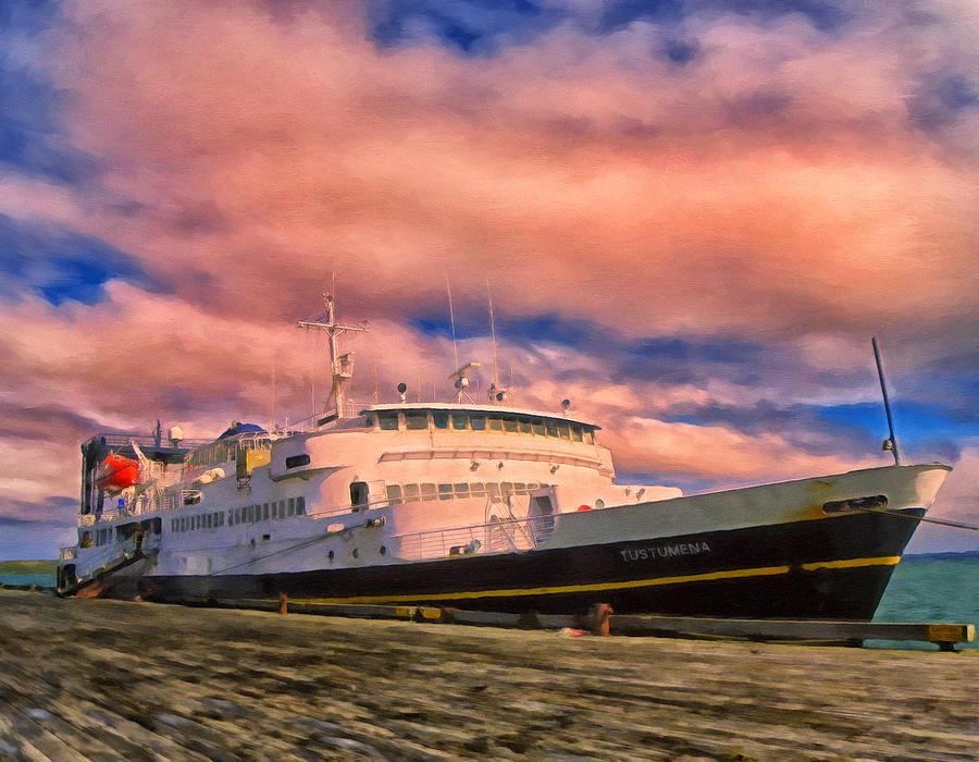 Ferry Dockside at Cold Bay Painting by Michael Pickett