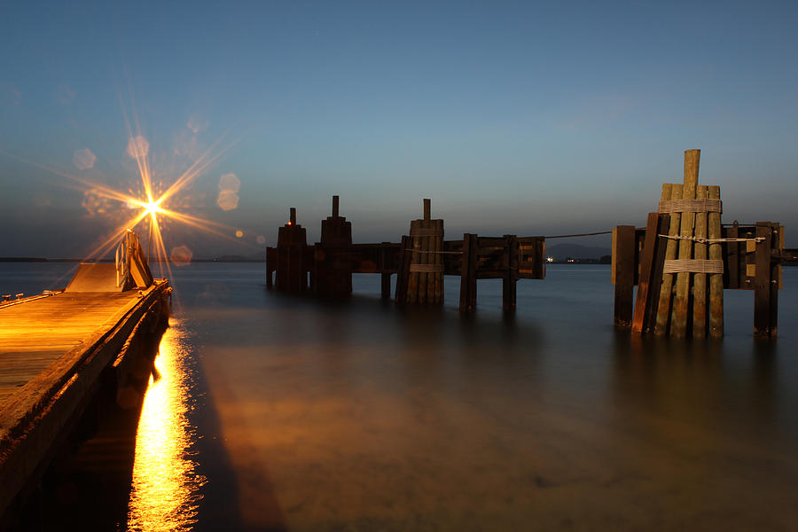 Sunset Photograph - Ferry Landing Pier by Chris Schroeder