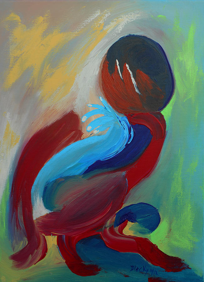 Abstract Painting - Fertile Thinker by Donna Blackhall