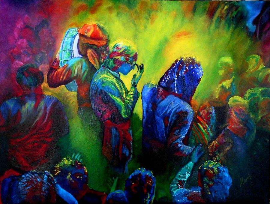Festival of Colors 2014 Painting by Maris Sherwood