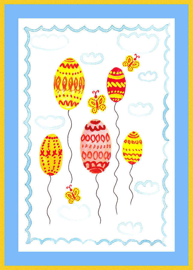 Festive And Light Easter Eggs Painting by Irina Sztukowski
