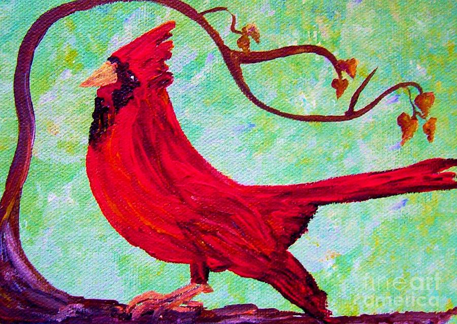 Festive Cardinal Painting by Eloise Schneider Mote