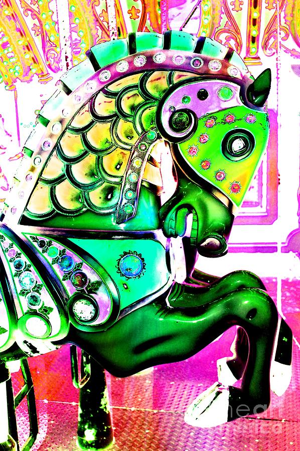 Festive Green Carnival Horse Digital Art by Patty Vicknair