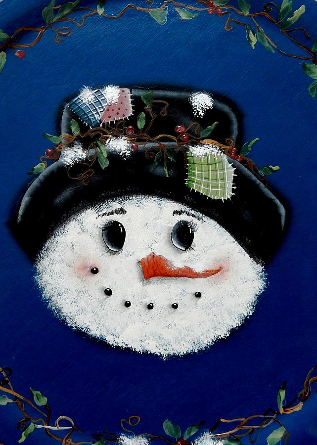 Festive Snowman Painting by Betty-Anne McDonald