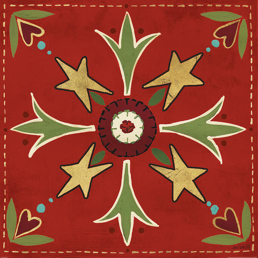 Christmas Painting - Festive Tiles IIi by Anne Tavoletti