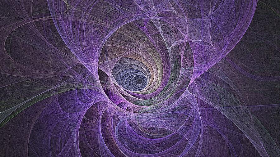 Festive Violet Vortex -- Lines 16x9 Digital Art by Doug Morgan