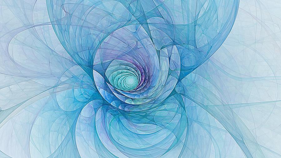 Festive Vortex -- Faded Blue 16x9 Digital Art by Doug Morgan