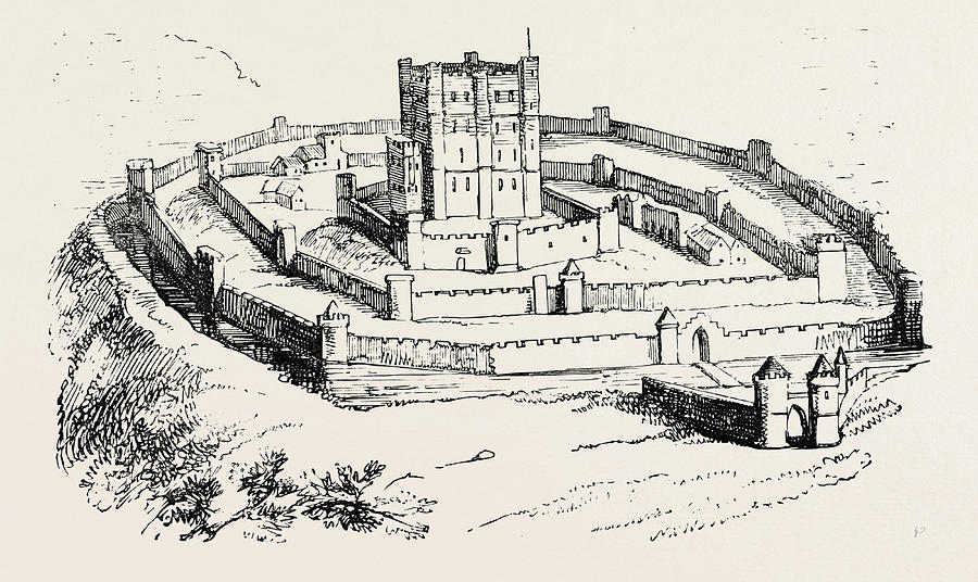 Feudal Castle Of The Time Of Henry II Drawing by English School - Pixels