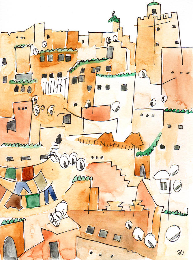Fez Medina 2 Painting by Anna Elkins
