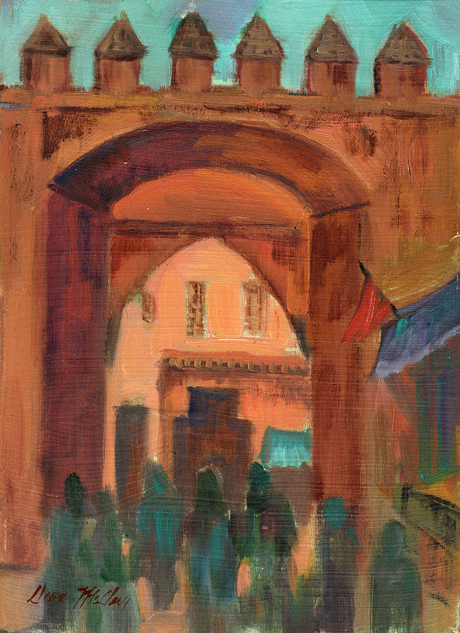 Fez Town Scene Painting by Diane McClary