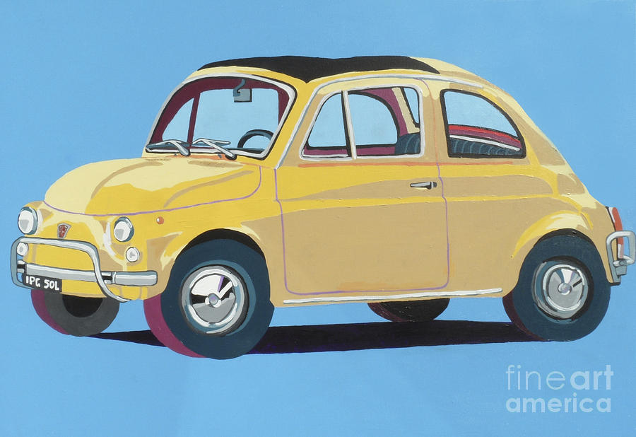 Fiat 500 Painting by Nicky Leigh