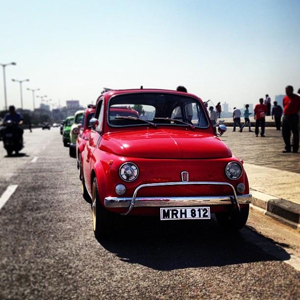 Car Photograph - Fiat 500 On Marine Drive #fiat #500 by Rachit Hirani