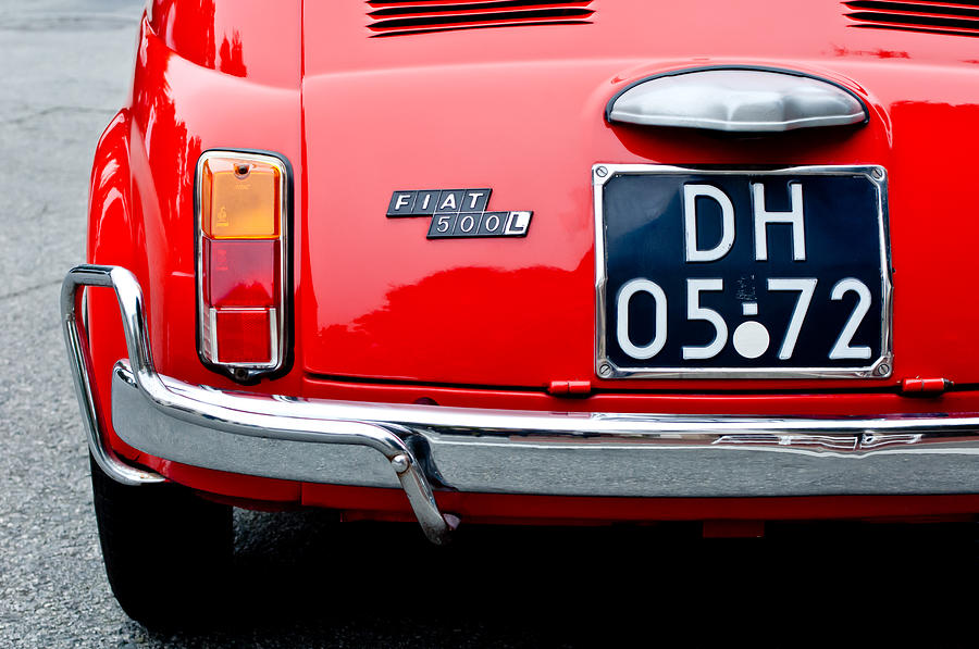 Fiat 500L Taillight Emblem Photograph by Jill Reger