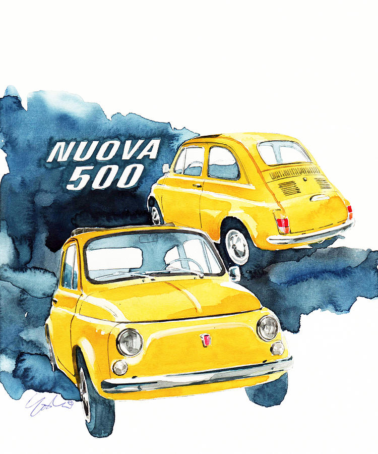 Fiat Nuovo 500 Painting by Yoshiharu Miyakawa