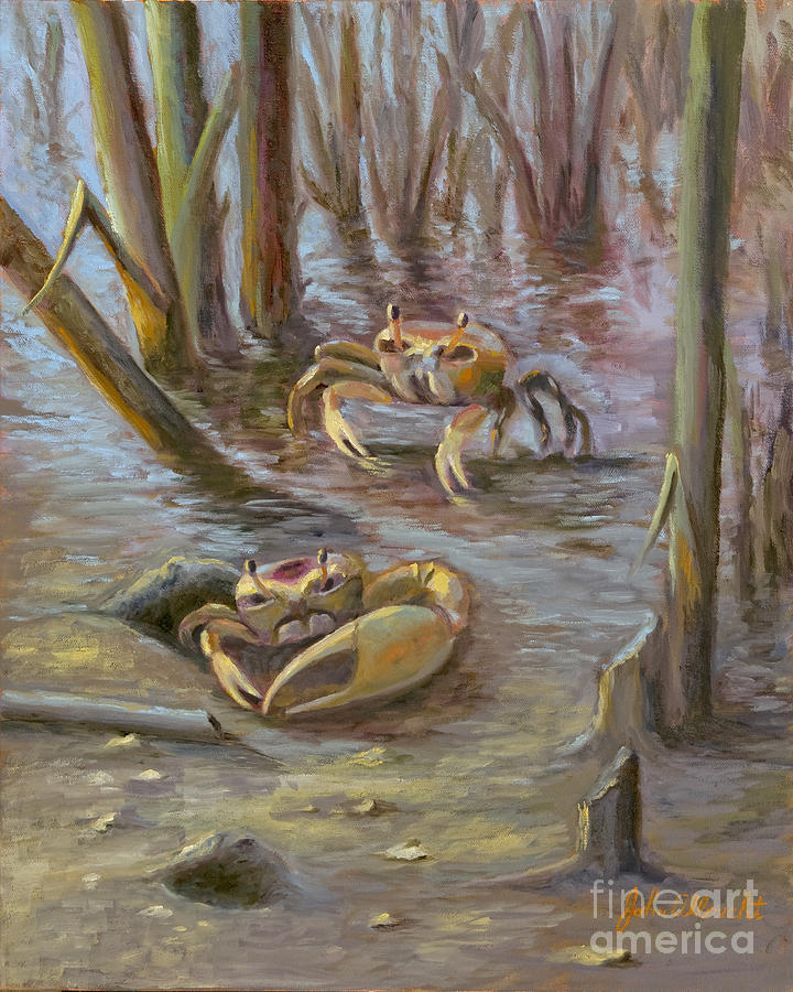 Crabs Painting - Fiddlers by John Albrecht