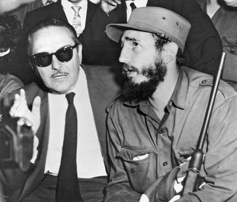 Black And White Photograph - Fidel Castro And Urrutia by Underwood Archives