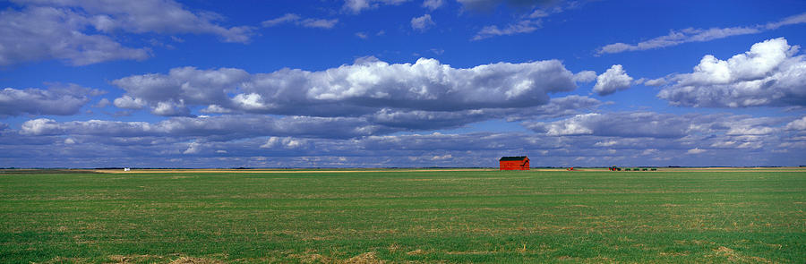 Barn Photograph - Field And Barn Saskatchewan Canada by Panoramic Images